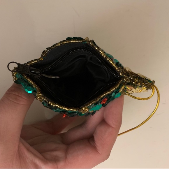 Vintage Sequin Christmas Tree Coin Purse Ornament - Picture 2 of 2